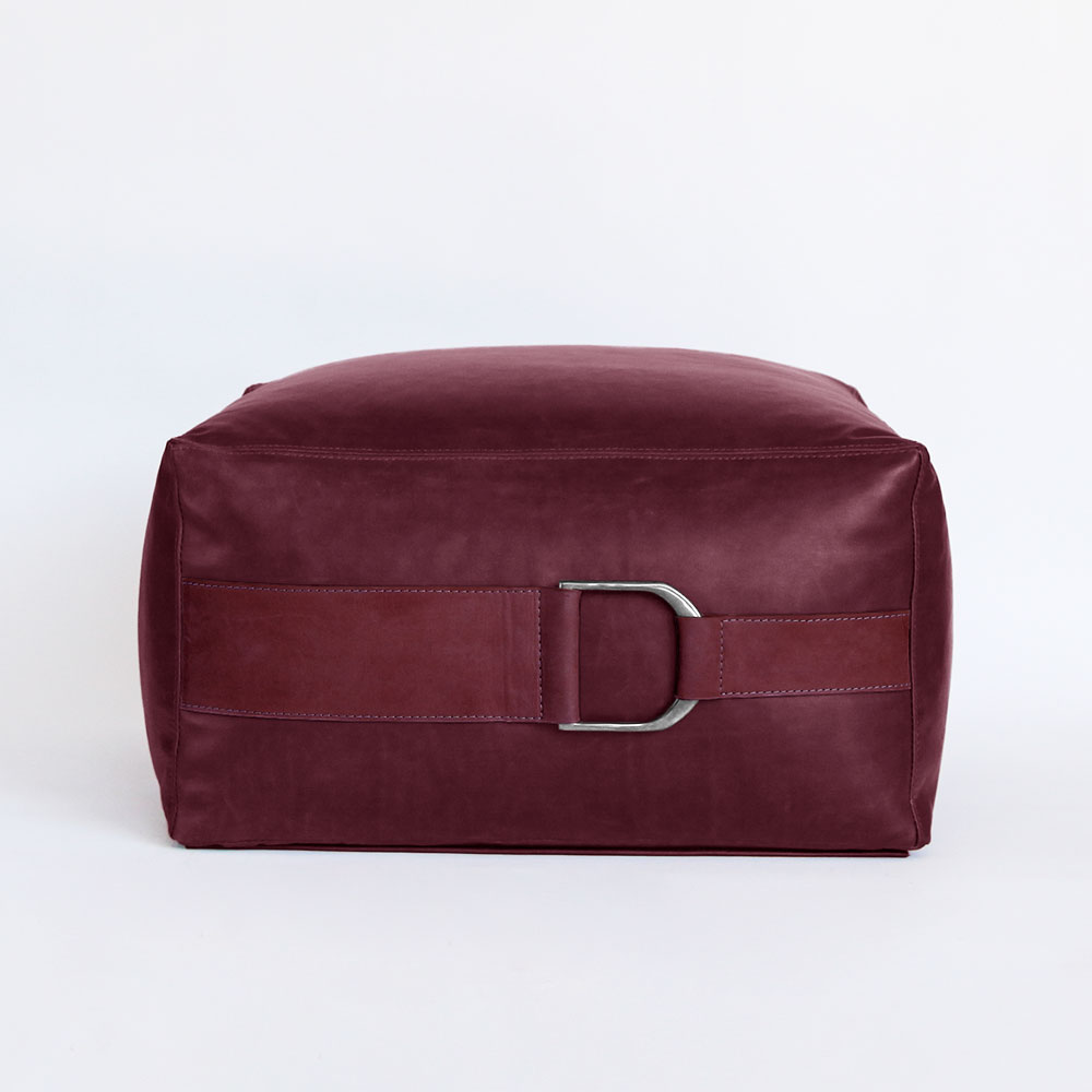 Square Leather pouf